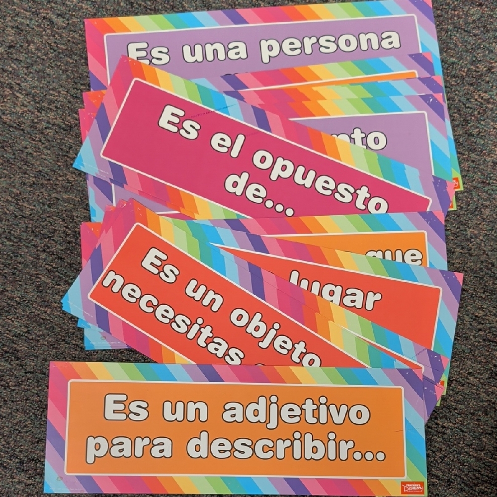 Circumlocution Colorful Educational Spanish Flashcards